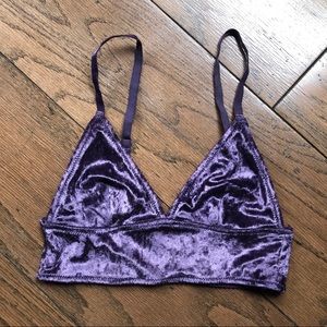 Crushed velvet purple bralette cute for festivals!